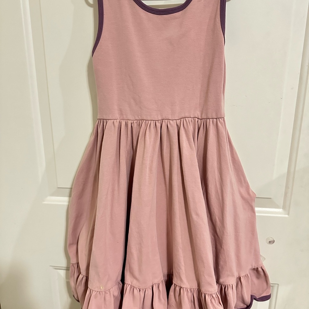 Girlhood: Pink Sleeveless & Brown Sleeveless Girls Dress (size 8 bundle)